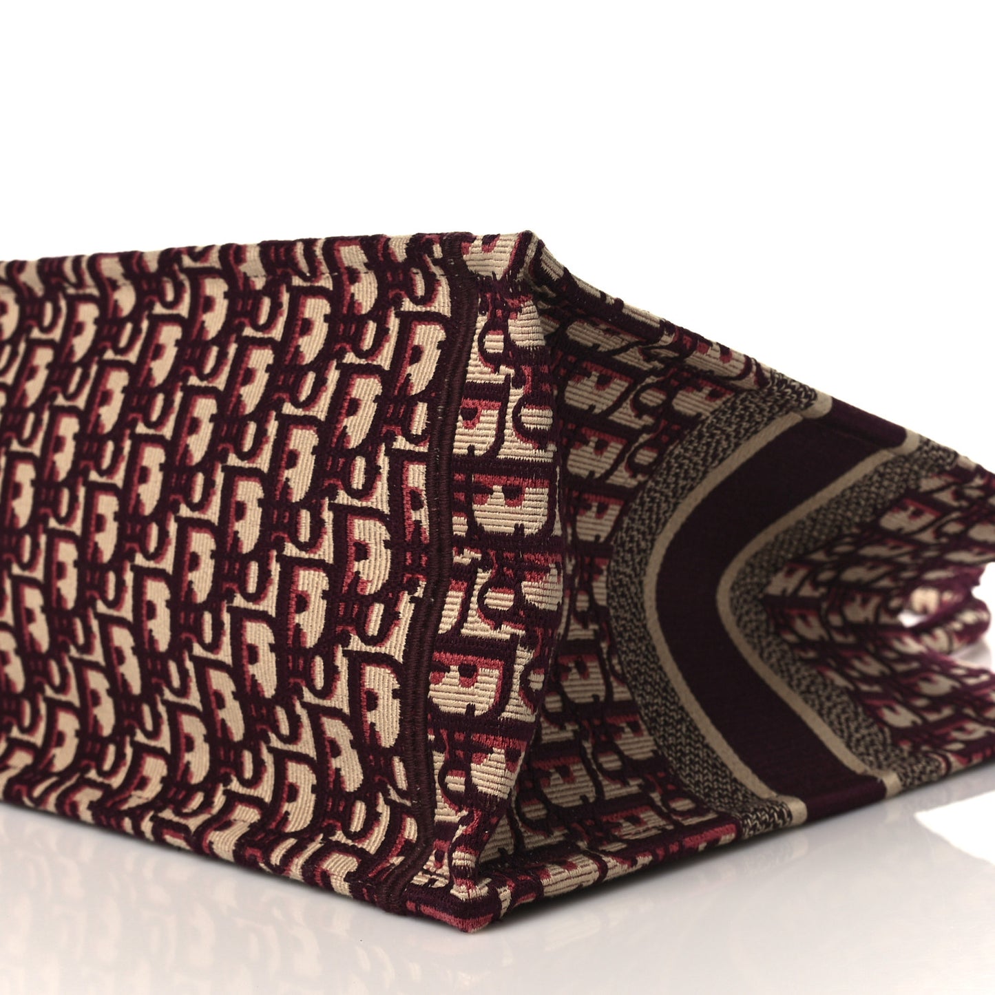 Oblique Medium Book Tote Burgundy Multicolor