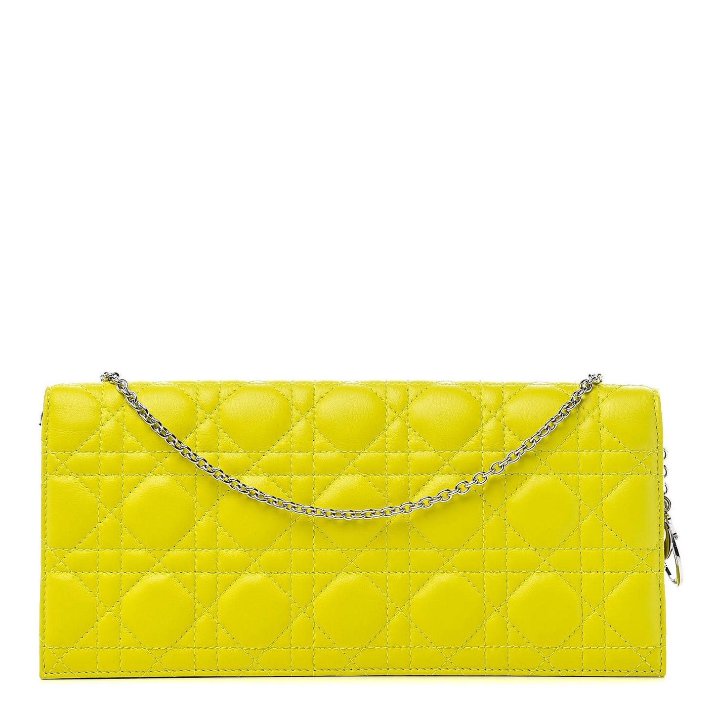 Lambskin Cannage Lady Dior Convertible Clutch Vert Acide