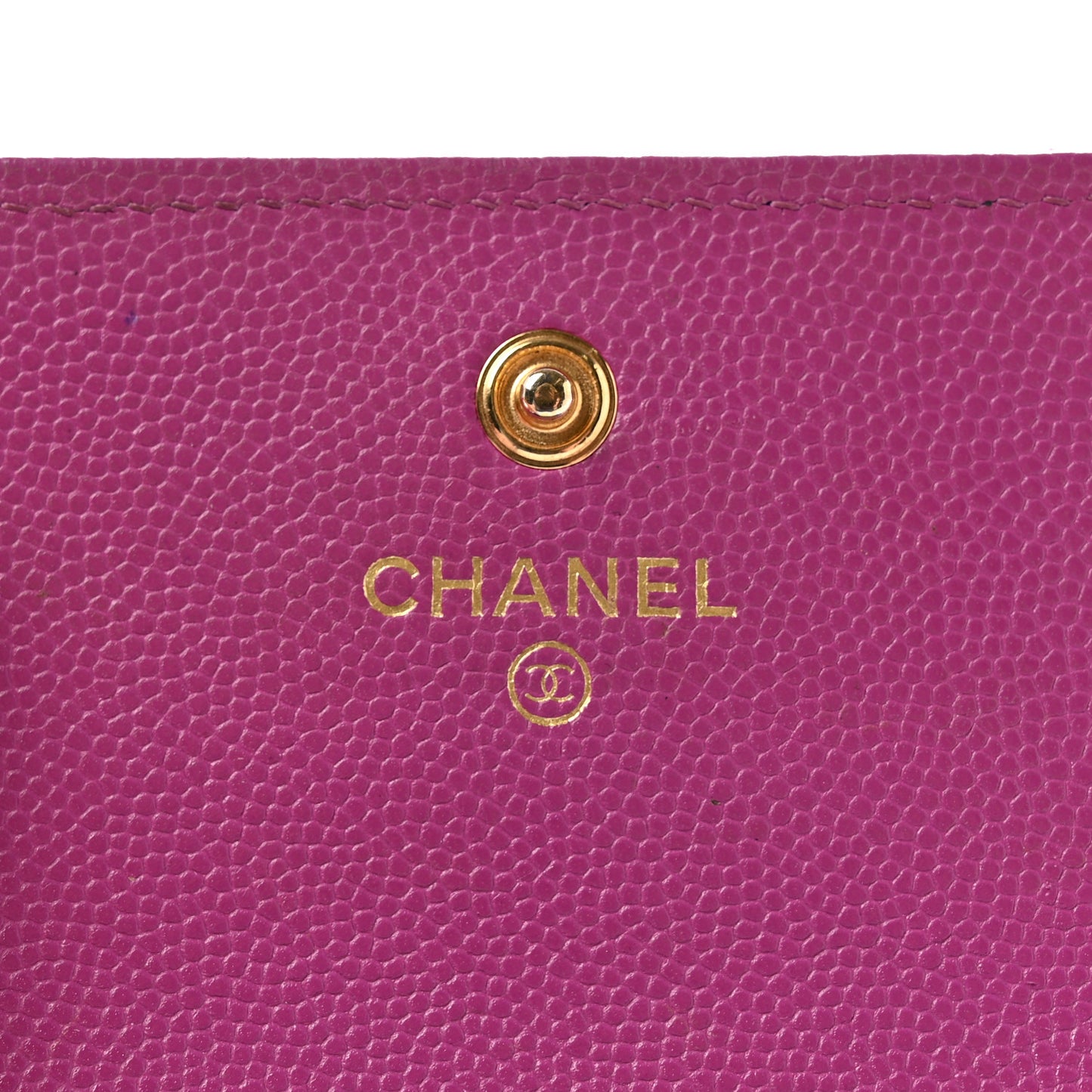 Caviar Quilted Textured CC Flap Card Holder Purple