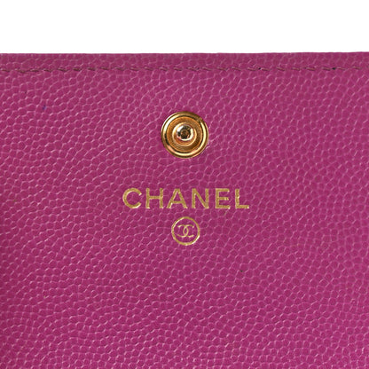 Chanel Caviar Quilted Textured CC Flap Card Holder Purple 6 of 10