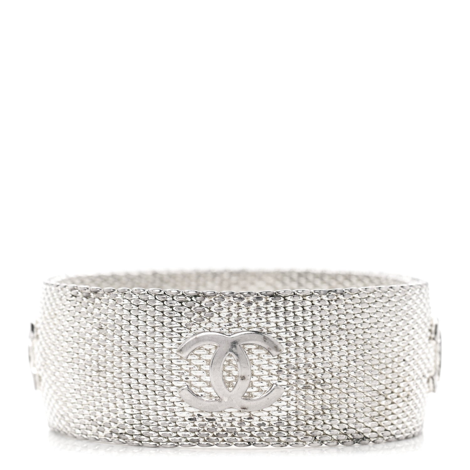 Chanel Metal Mesh CC Bracelet Silver 1 of 6