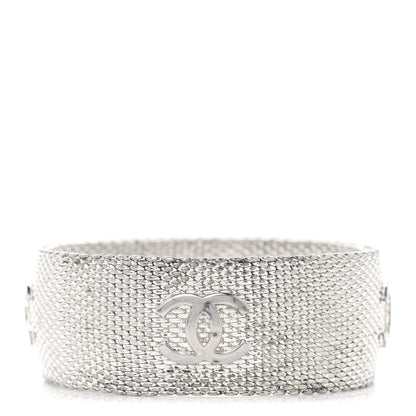 Chanel Metal Mesh CC Bracelet Silver 1 of 6