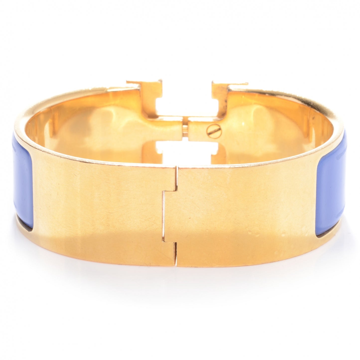 Enamel Clic Clac H Bracelet Wide GM Bleu