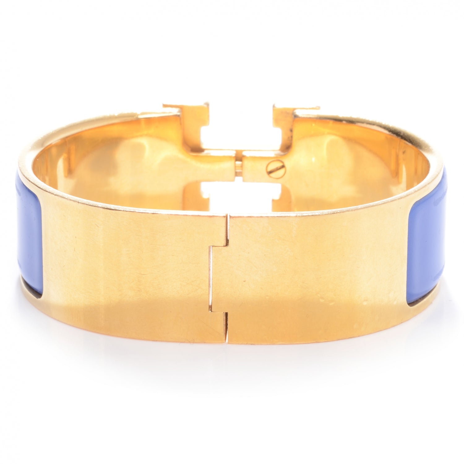 Hermes Enamel Clic Clac H Bracelet Wide GM Bleu 3 of 7