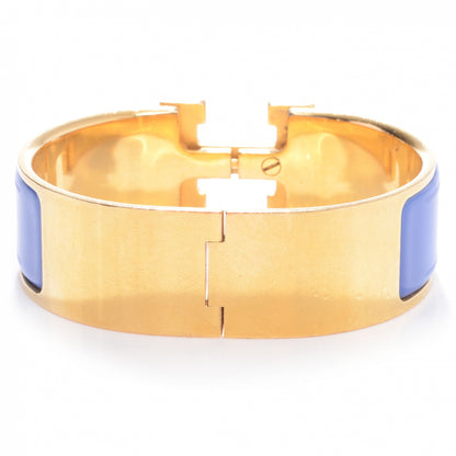 Hermes Enamel Clic Clac H Bracelet Wide GM Bleu 3 of 7