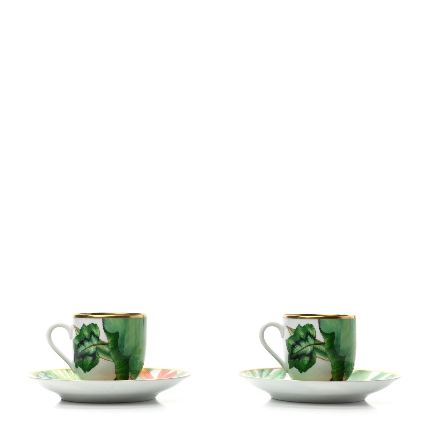 Porcelain Passifolia Coffee Cup And Saucer Set of 2