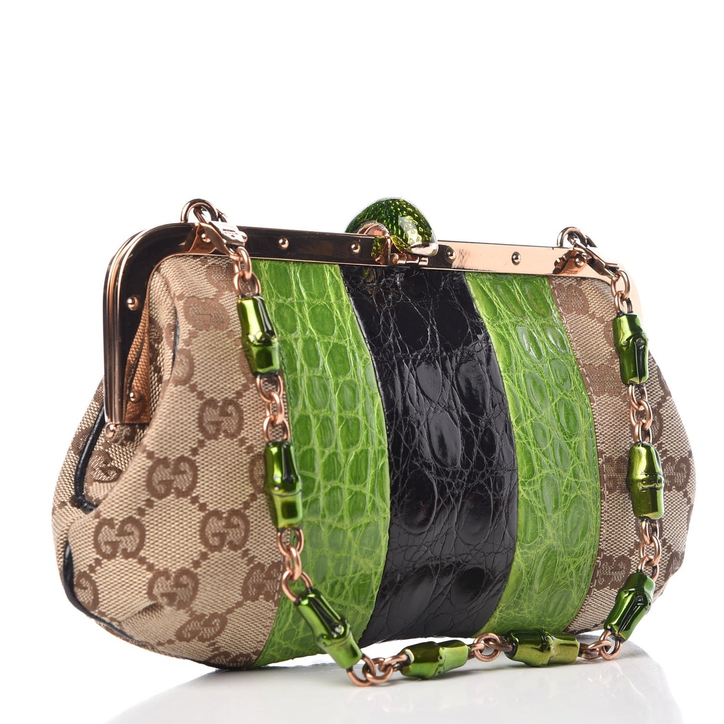 Monogram Alligator Jeweled Dragon Evening Bag