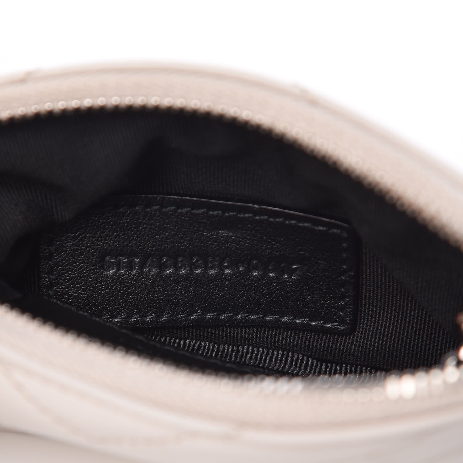 Saint Laurent Calfskin Matelasse Monogram Key Pouch Porcellana 7 of 8