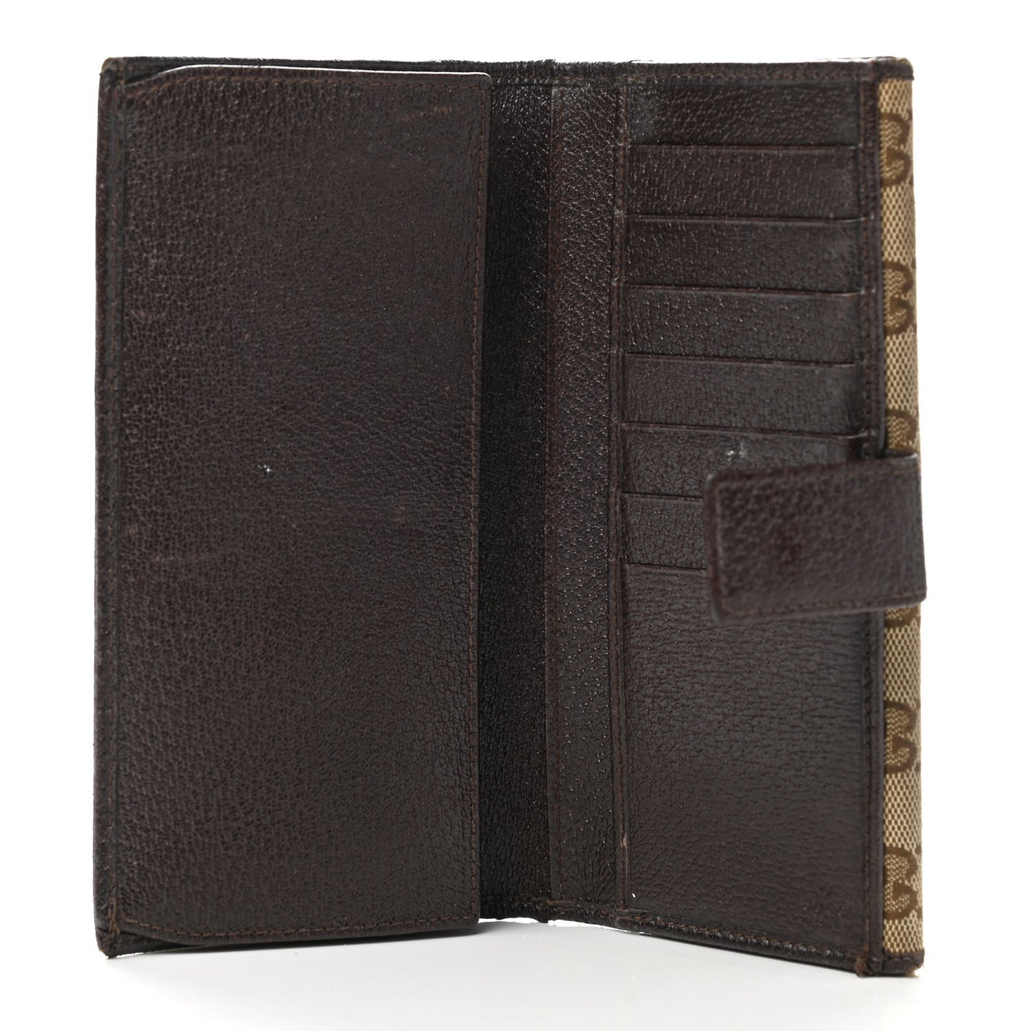 Monogram Metal Bar Continental Flap Wallet Beige Ebony Dark Brown