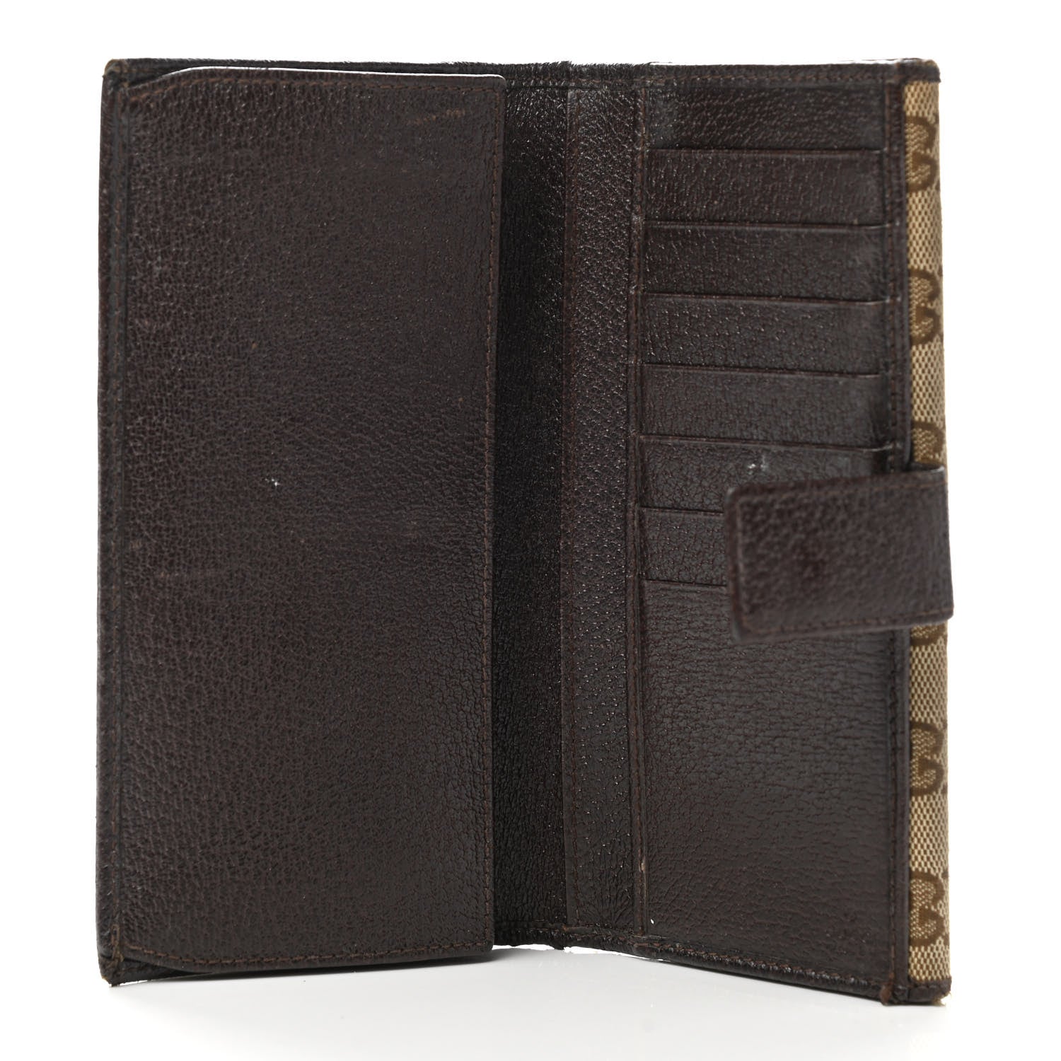 Gucci Monogram Metal Bar Continental Flap Wallet Beige Ebony Dark Brown 5 of 19