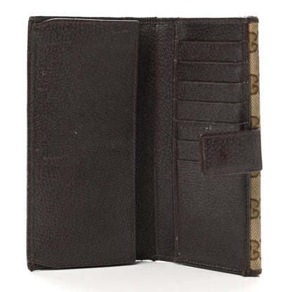Gucci Monogram Metal Bar Continental Flap Wallet Beige Ebony Dark Brown 5 of 19