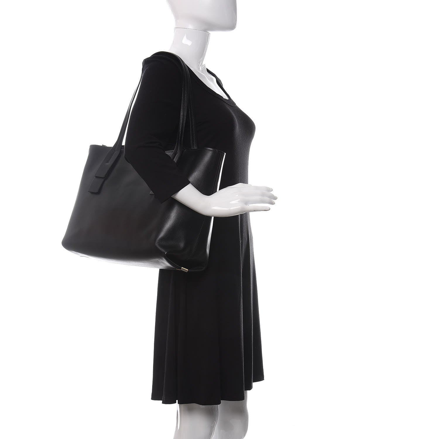Chloe Shiny Calfskin Suede Medium C Zipped Tote Black 2 of 10