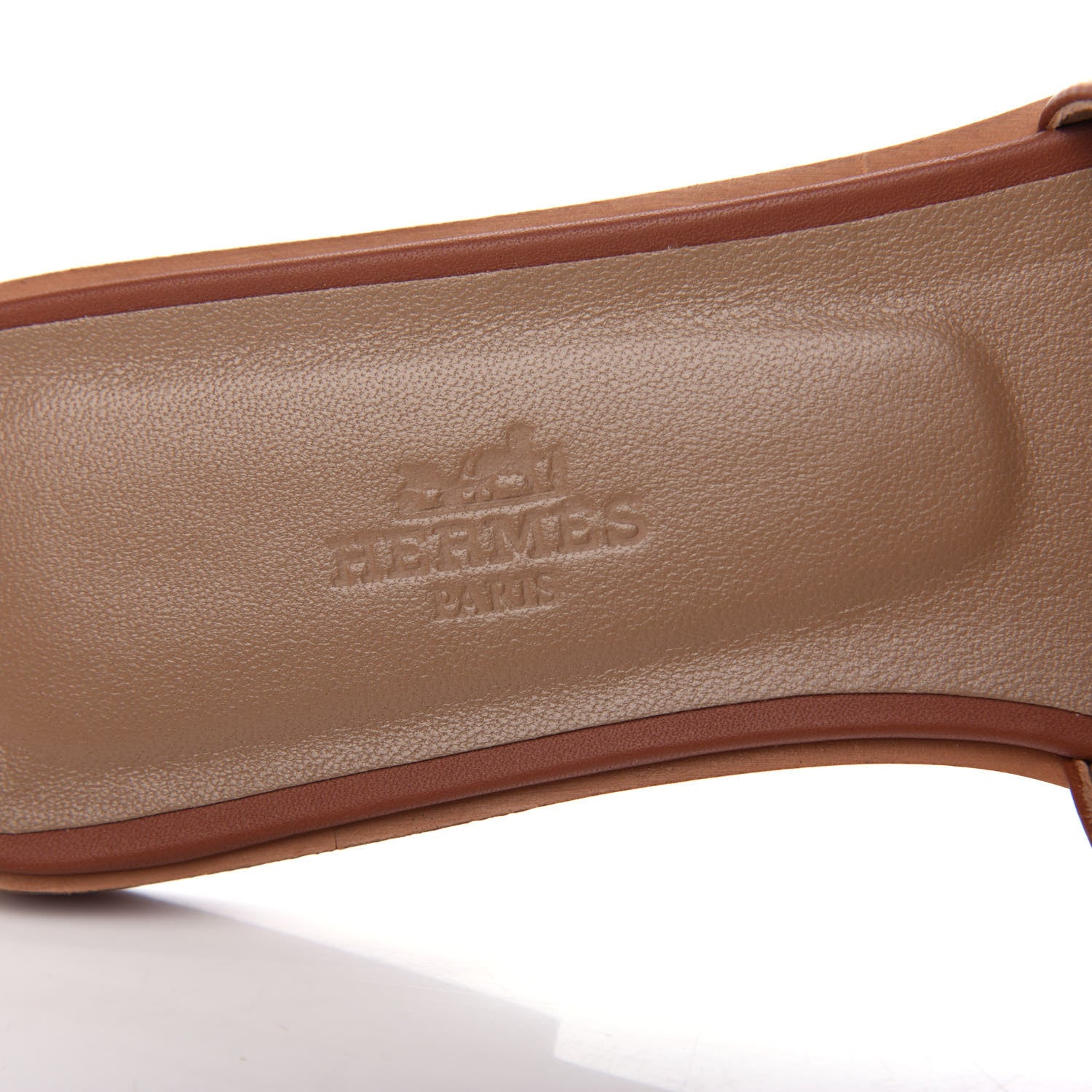 Hermes Box Calfskin Oran Sandals 37.5 Gold 8 of 11
