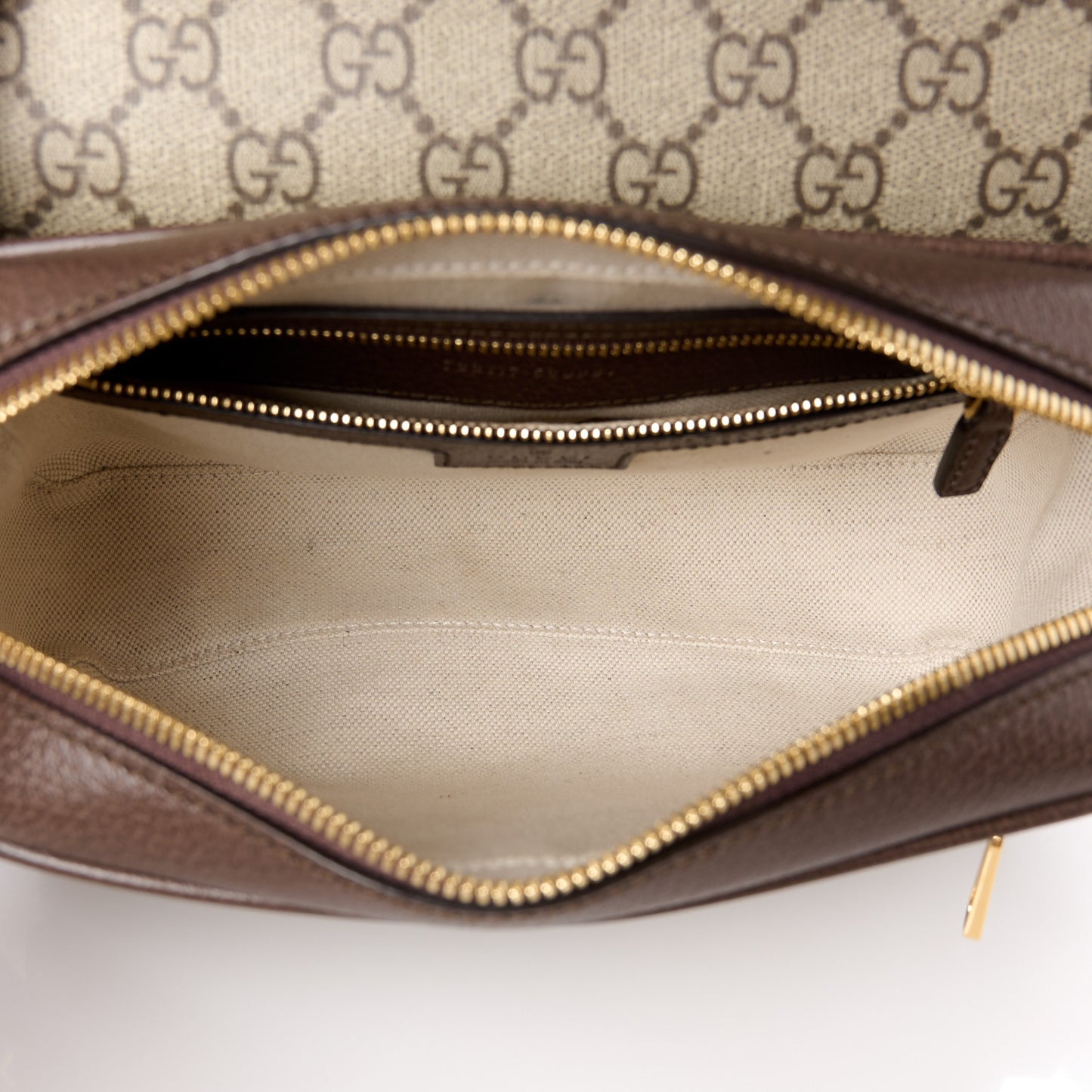 GG Supreme Monogram Textured Dollar Calfskin Web Studded Mini Ophidia Flap Shoulder Bag Beige Ebony New Acero