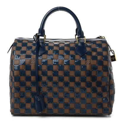 Louis Vuitton Damier Paillettes Speedy 30 Blue 1 of 11