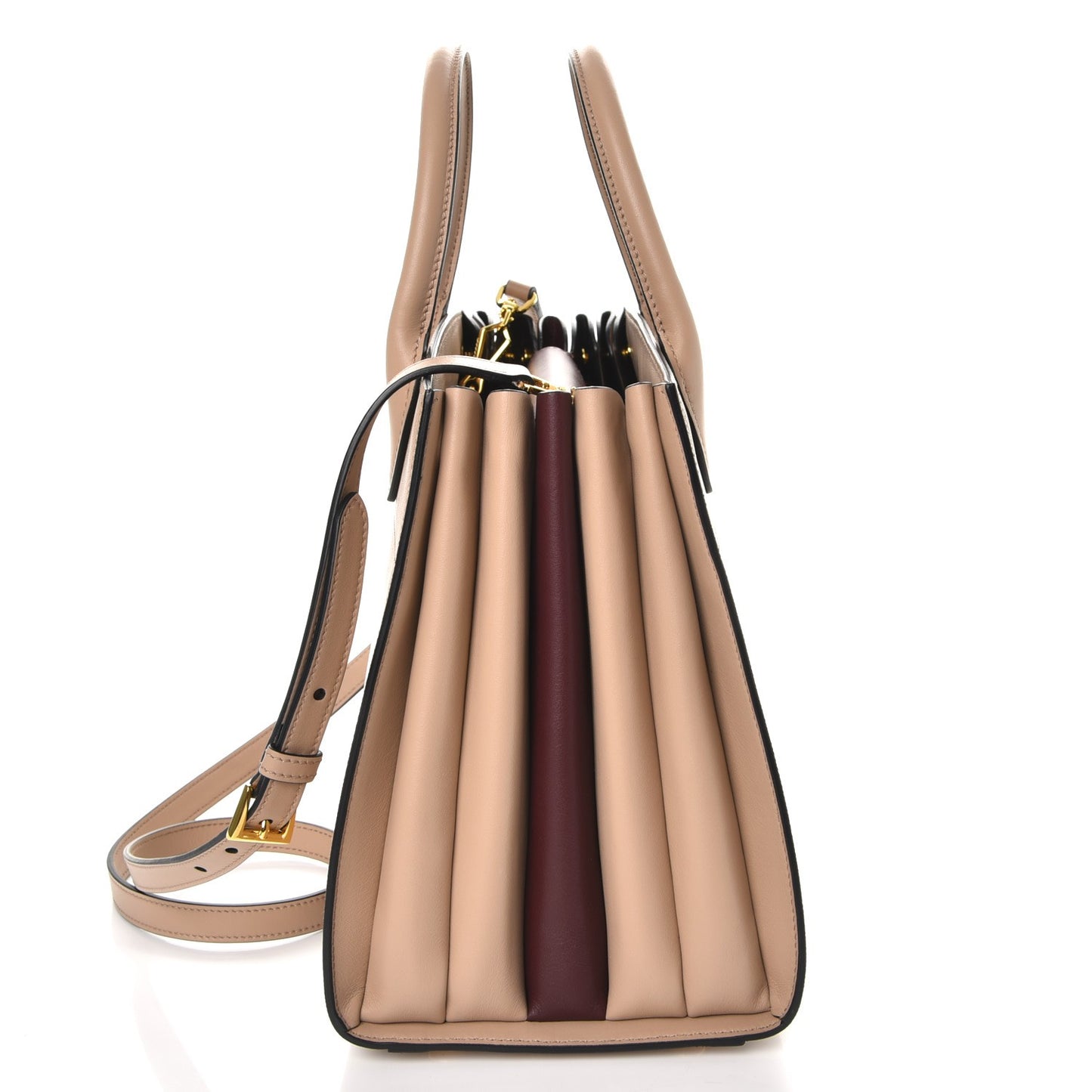 Saffiano City Calfskin Bibliothèque Top Handle Cammeo Granato
