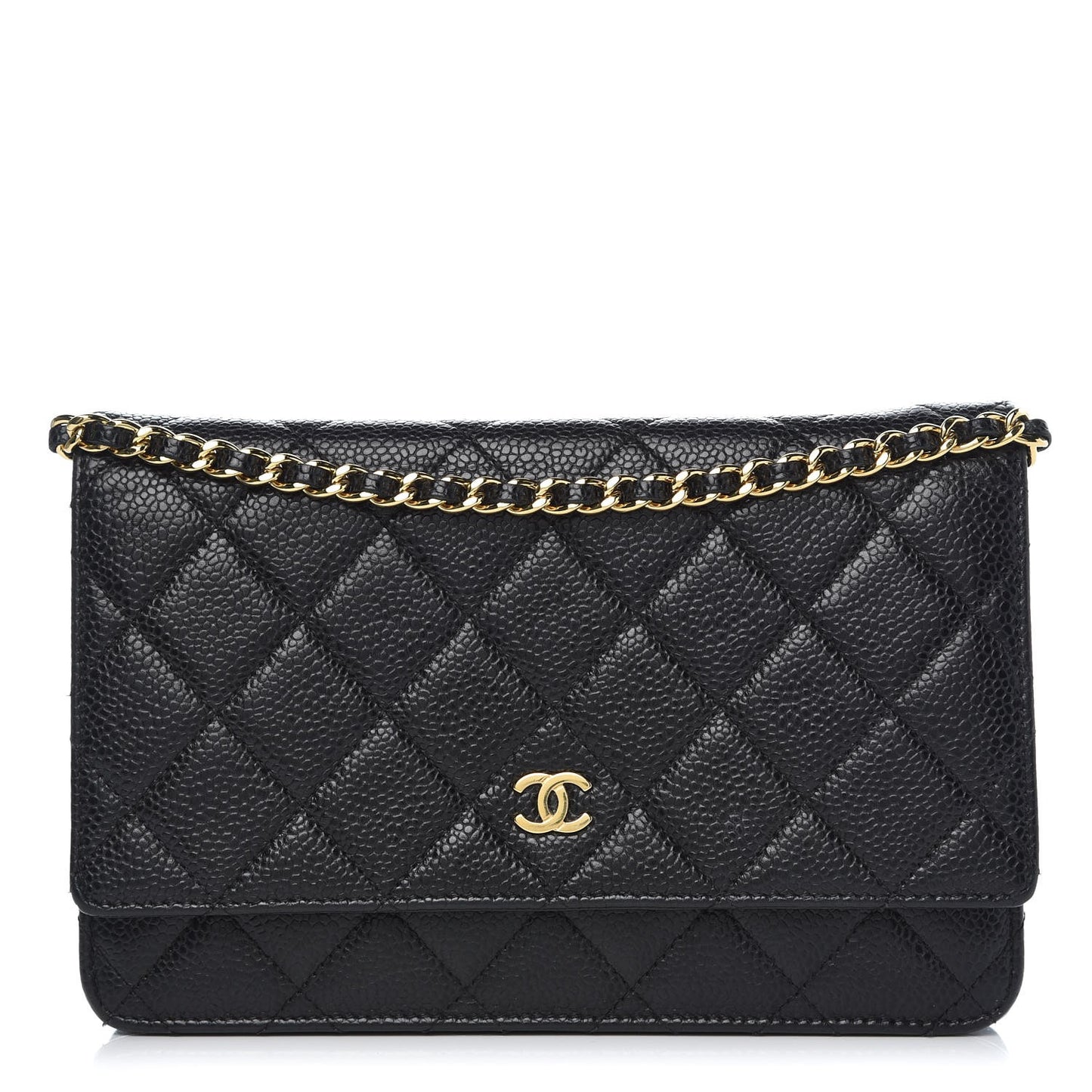 Caviar Quilted Wallet On Chain WOC Black
