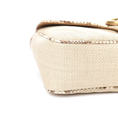 Gucci Raffia Elaphe Matelasse Small GG Marmont Shoulder Bag Natural Cream Brown 8 of 10