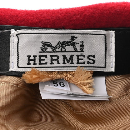 Hermes Merinos Wool Felt Felicity Beret Hat 56 Passion 8 of 9