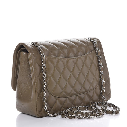 Chanel Caviar Quilted Jumbo Double Flap Khaki 4 of 8