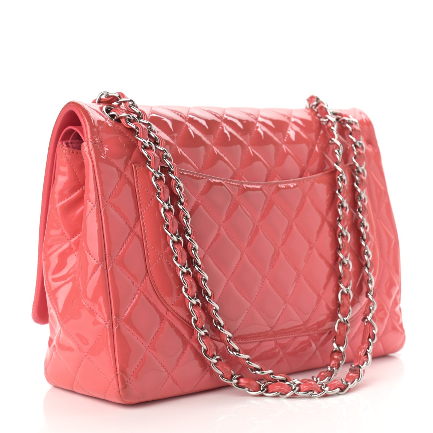 Patent Quilted Maxi Double Flap Pink
