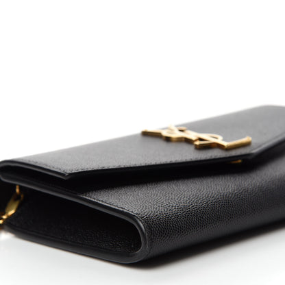 Saint Laurent Grain De Poudre Uptown Chain Wallet Black 7 of 11