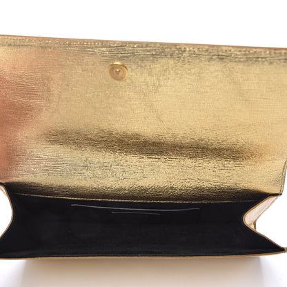 Saint Laurent Metallic Textured Calfskin Monogram Cassandre Clutch Gold 5 of 9