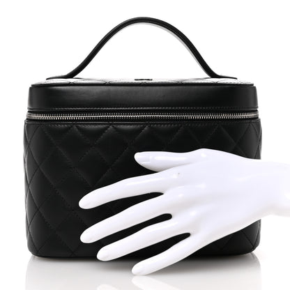 Chanel Lambskin Quilted Large Vanity Pouch Black 2 of 8