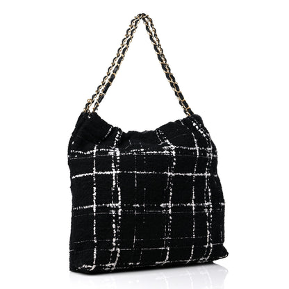 Chanel Wool Tweed Quilted Chanel 22 Black Multicolor 4 of 10