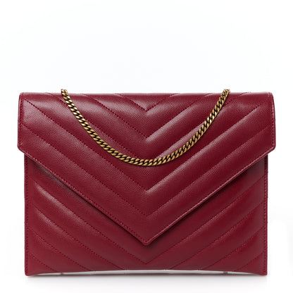 Saint Laurent Grain De Poudre Matelasse Tribeca Chain Wallet Amaretto 1 of 13
