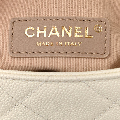 Chanel Shiny Caviar Quilted Small Chain Melody Flap White 6 of 9