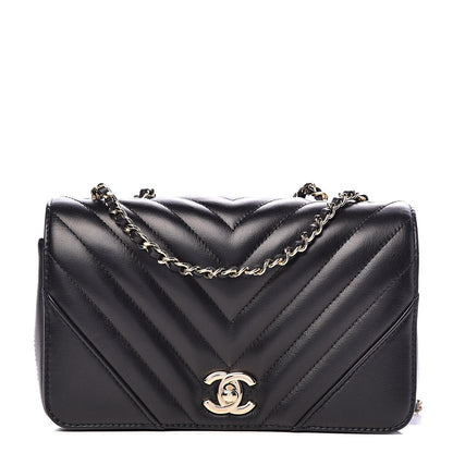 Chanel Calfskin Chevron Quilted Small Statement Flap Black 1 of 12