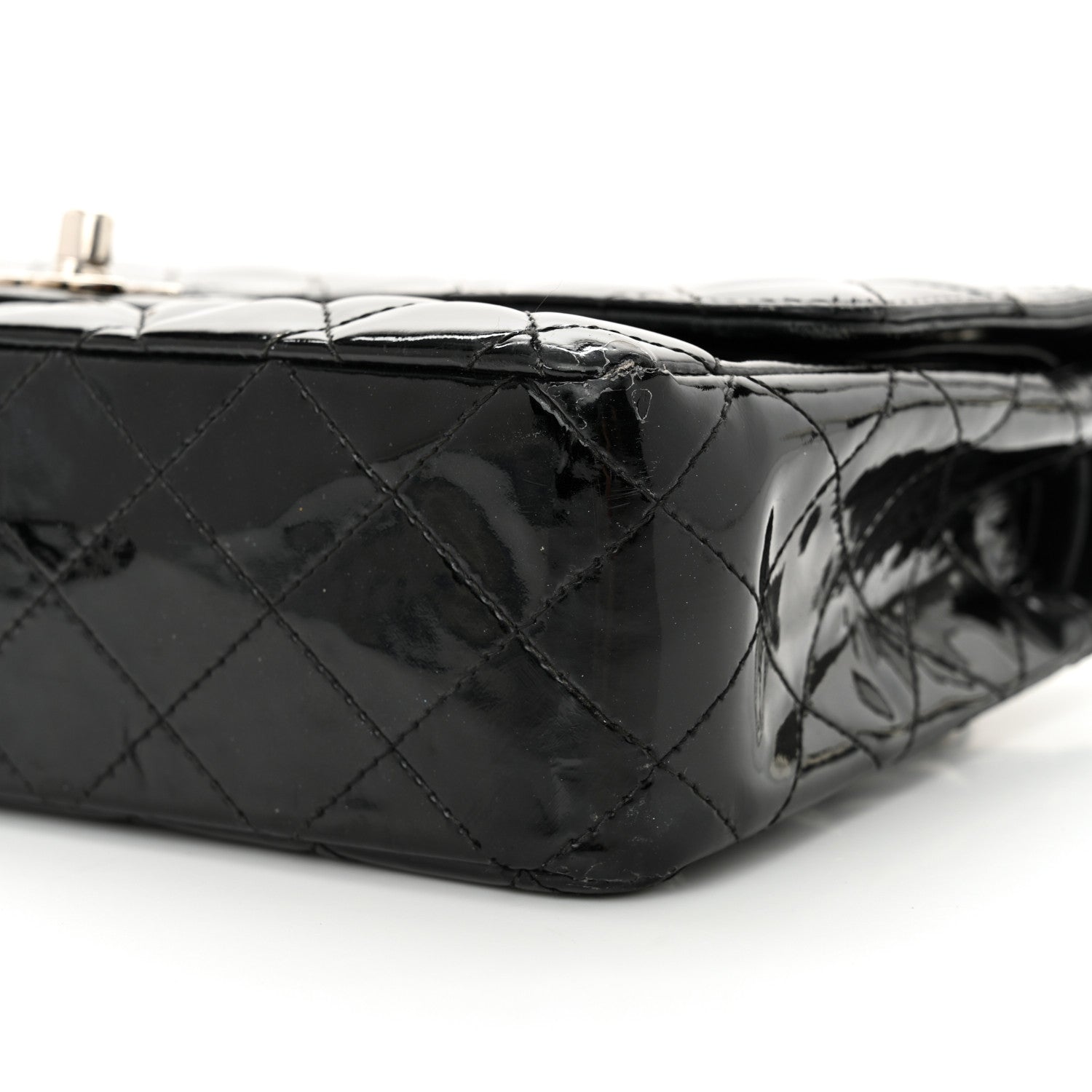 Chanel Patent Quilted Medium Double Flap Black 10 of 14