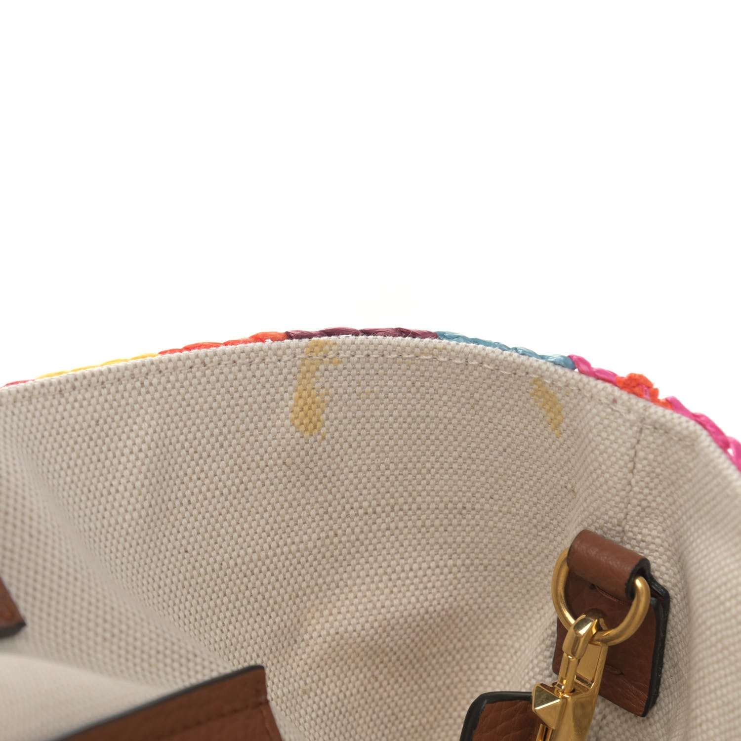 Valentino Garavani Raffia Calfskin Rockstud Summer Tote Multicolor 10 of 10