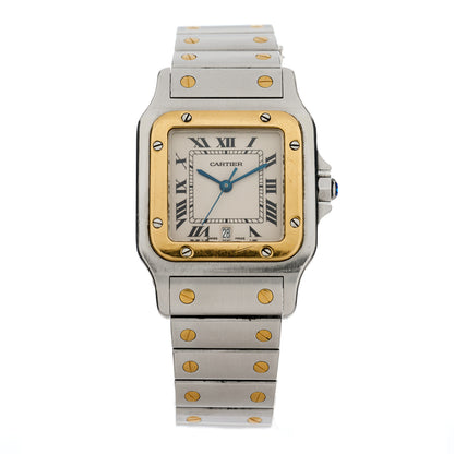 Cartier Stainless Steel 18K Yellow Gold 29mm Santos De Cartier Galbee Quartz Watch 1 of 5