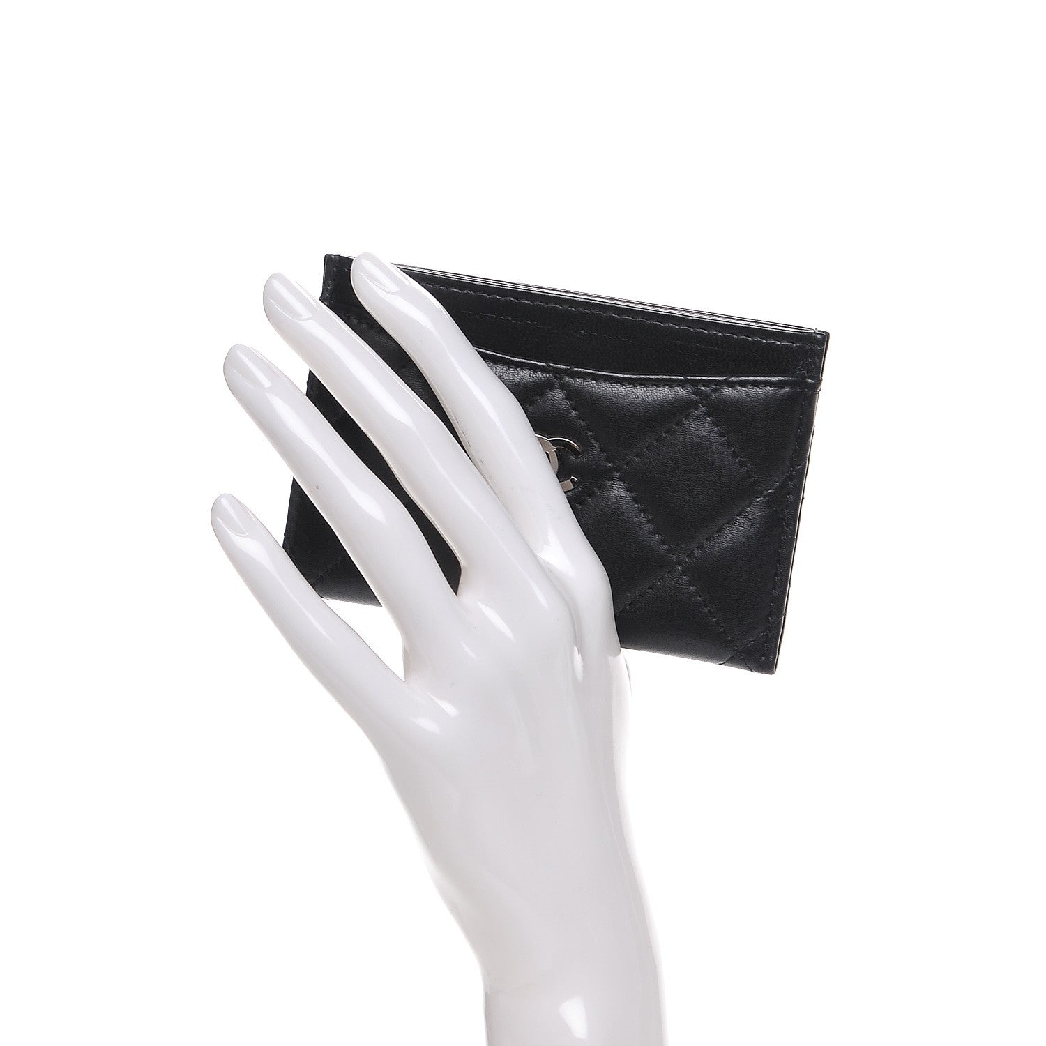 Chanel Lambskin Quilted Card Holder Black 2 of 9