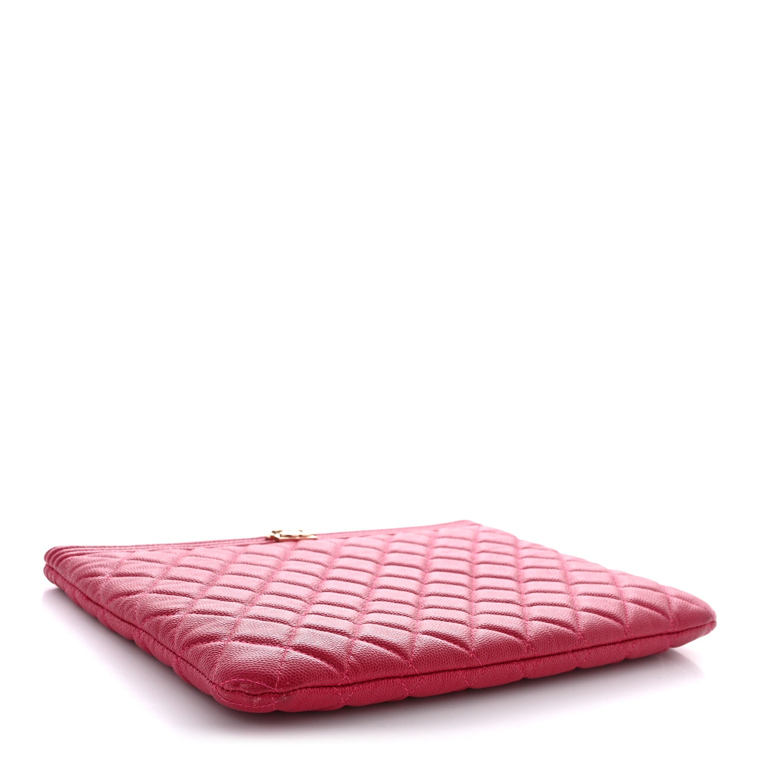 Chanel Caviar Quilted Medium Boy Cosmetic Case Dark Pink 4 of 12