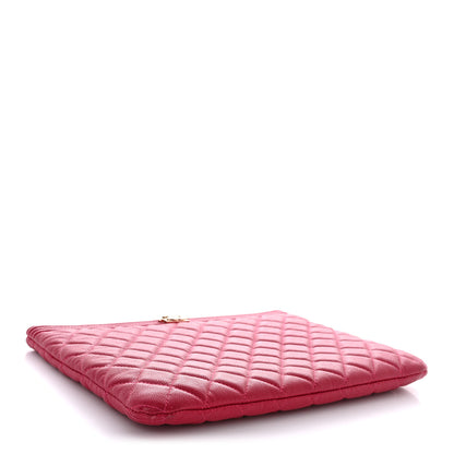 Chanel Caviar Quilted Medium Boy Cosmetic Case Dark Pink 4 of 12