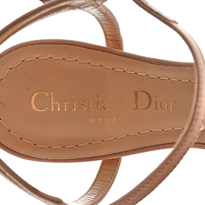 Christian Dior Satin Embroidered Dway 65mm Sandals 35.5 Nude 6 of 9