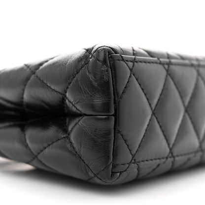 Chanel Shiny Aged Calfskin Quilted Nano Kelly Shopper Black 9 of 14