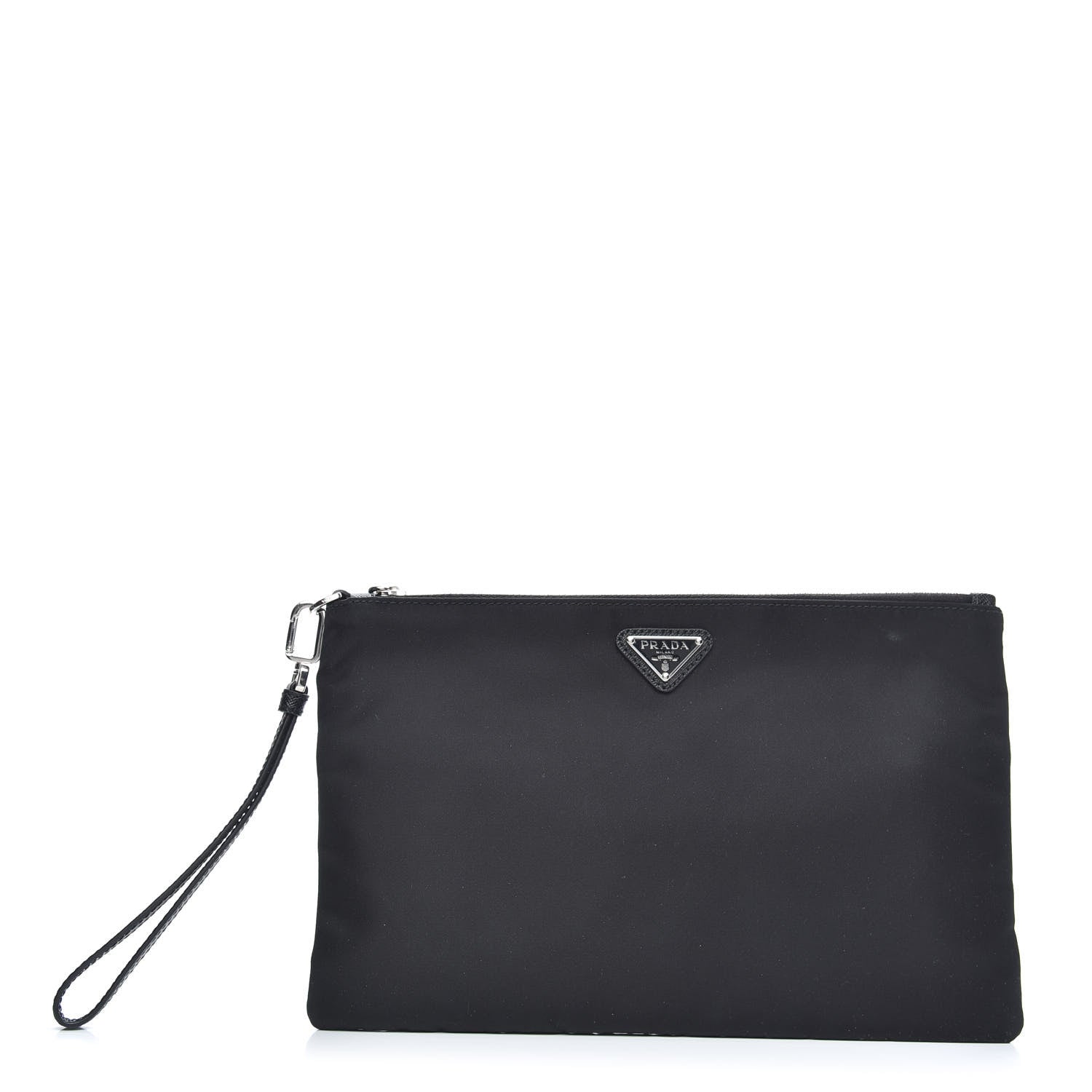 Prada Re-Nylon Saffiano Pouch Wristlet Black 1 of 6