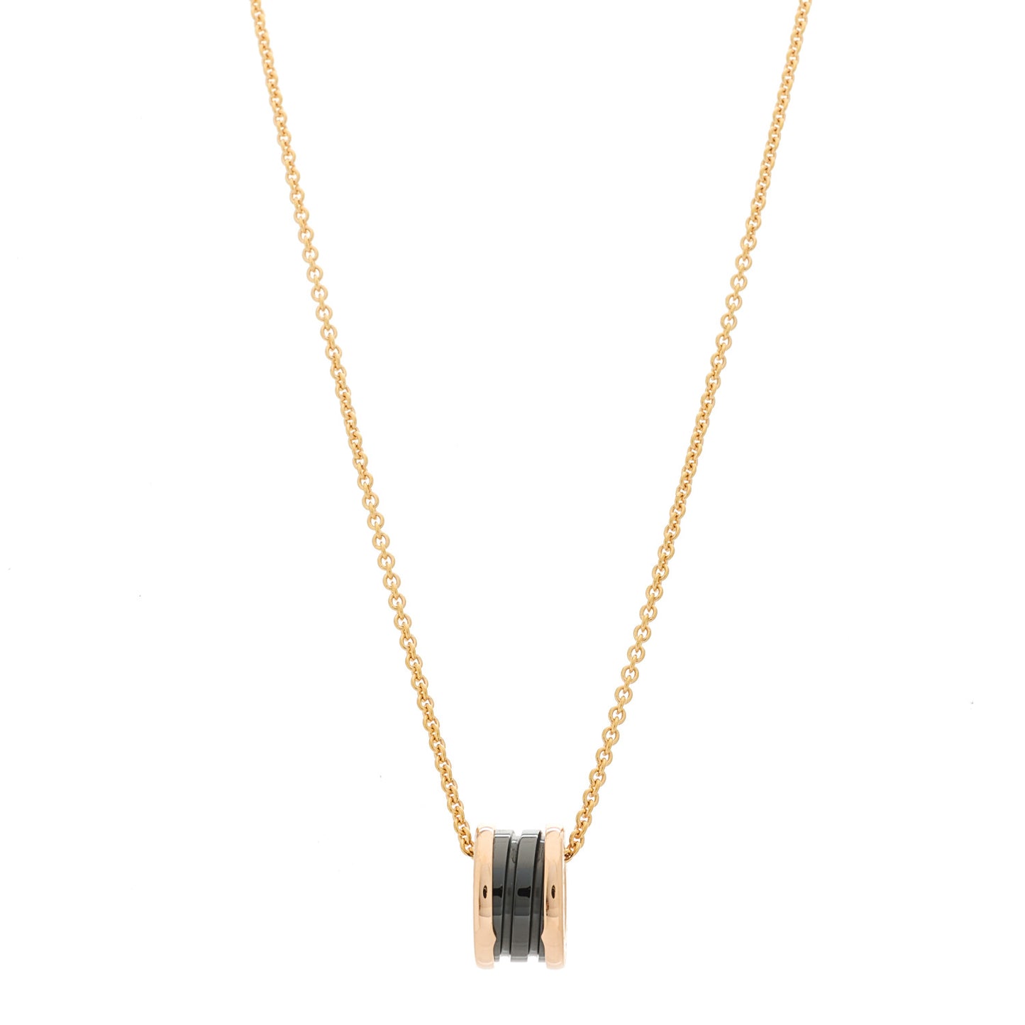 18K Rose Gold Black Ceramic B.Zero1 Pendant Necklace