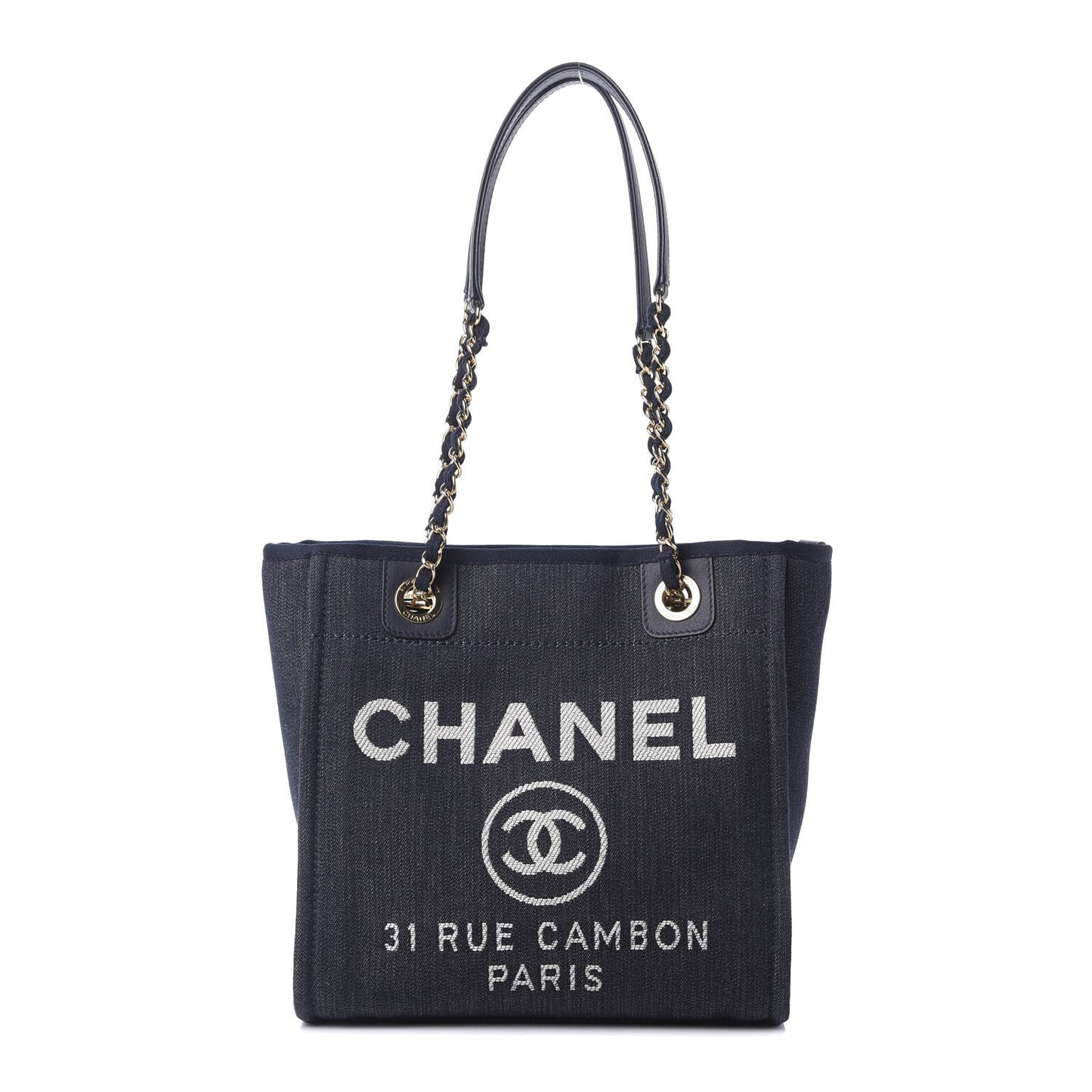 Denim Mini Deauville Tote Dark Blue
