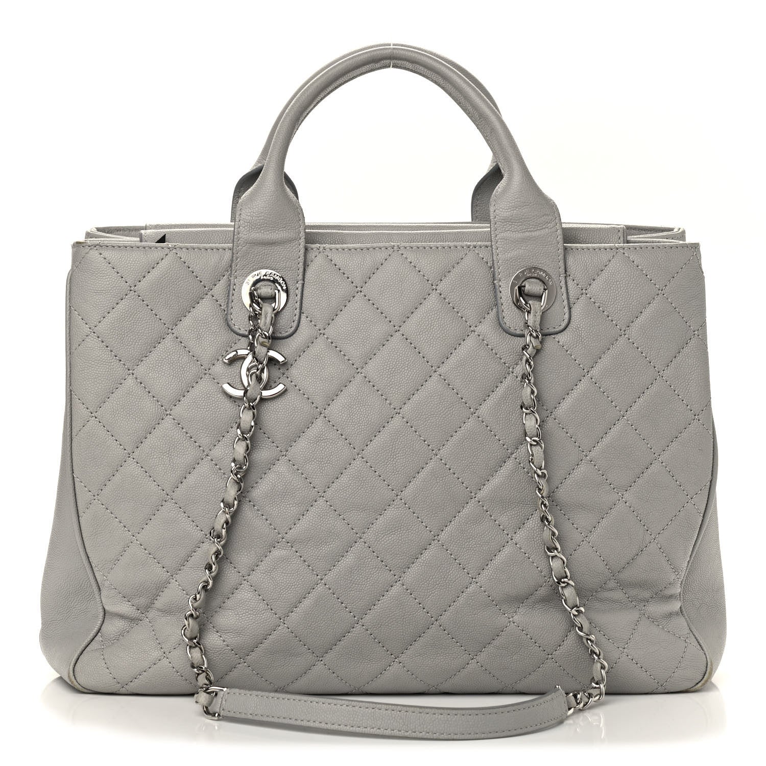 Chanel Caviar Quilted Large Urban Companion Top Handle Shopping Tote Grey 1 of 15
