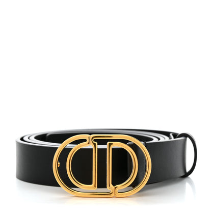 Christian Dior Calfskin 30 Montaigne Cut-Out CD Belt 95/38 Black 1 of 6