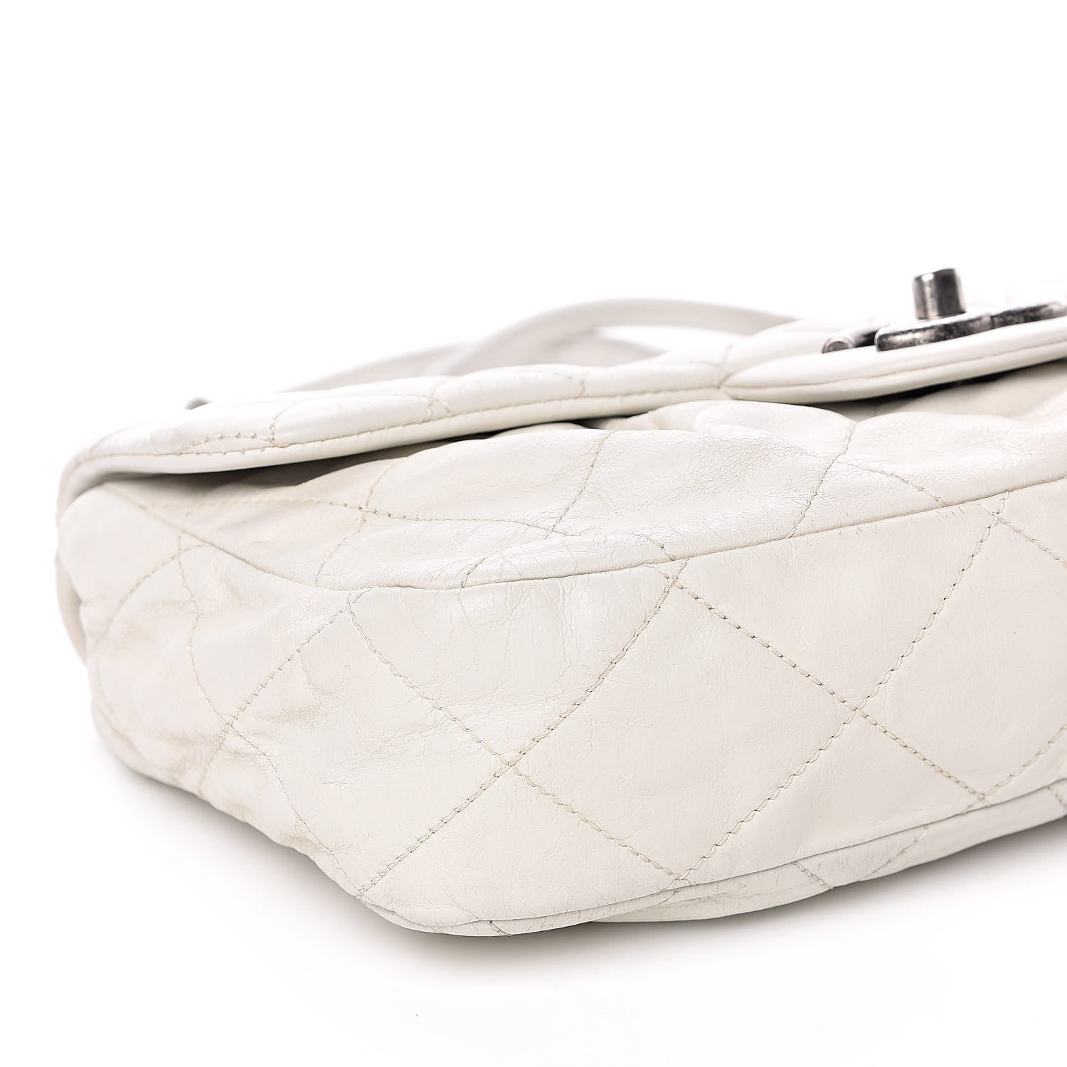 Chanel Calfskin Quilted East West Flap White 9 of 12