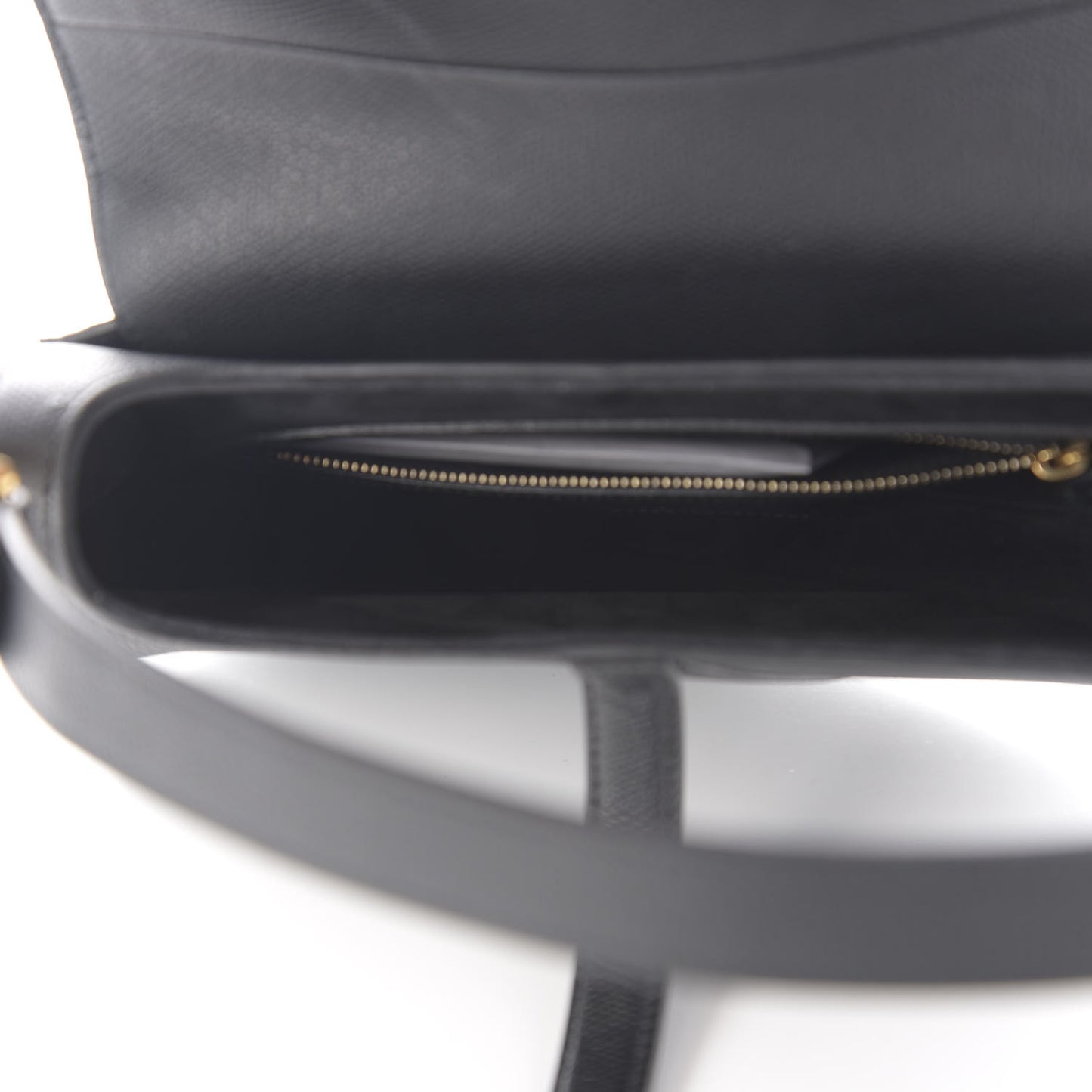 Grained Calfskin Saddle Bag Black