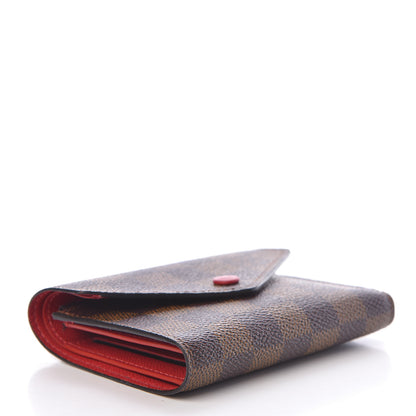 Louis Vuitton Damier Ebene Victorine Wallet Red 4 of 11
