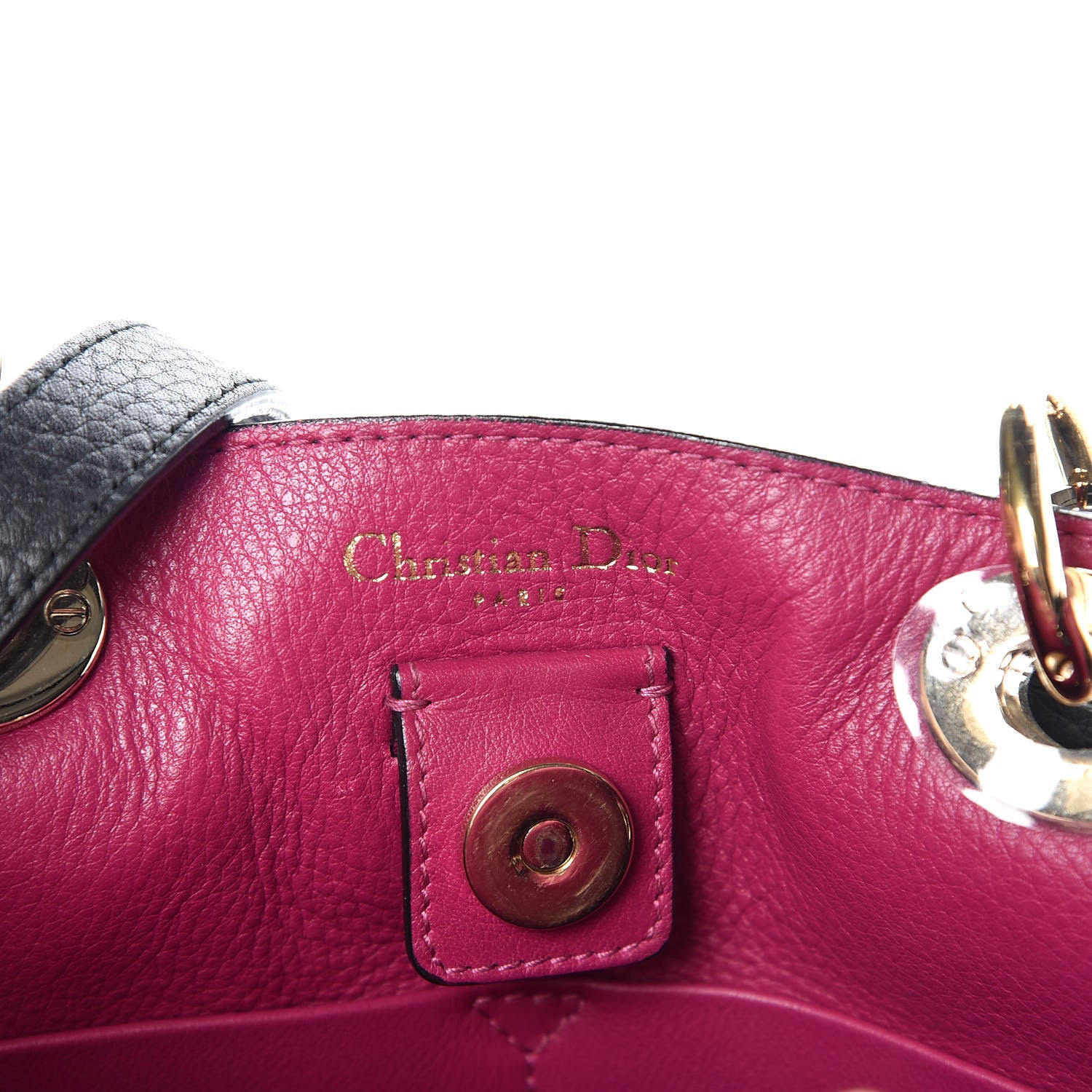 Christian Dior Bullcalf Medium Diorissimo Tote Black Rose Indien 8 of 11