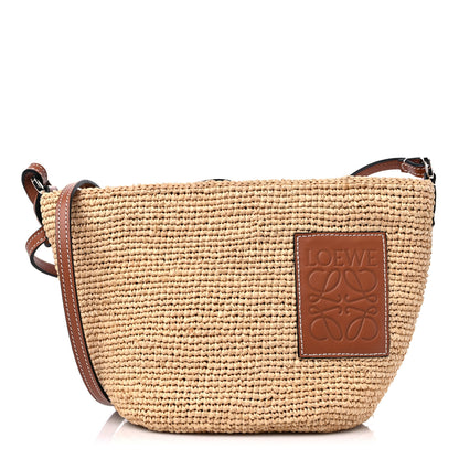 Loewe Calfskin Raffia Paulas Ibiza Pochette Bag Natural Tan 1 of 9
